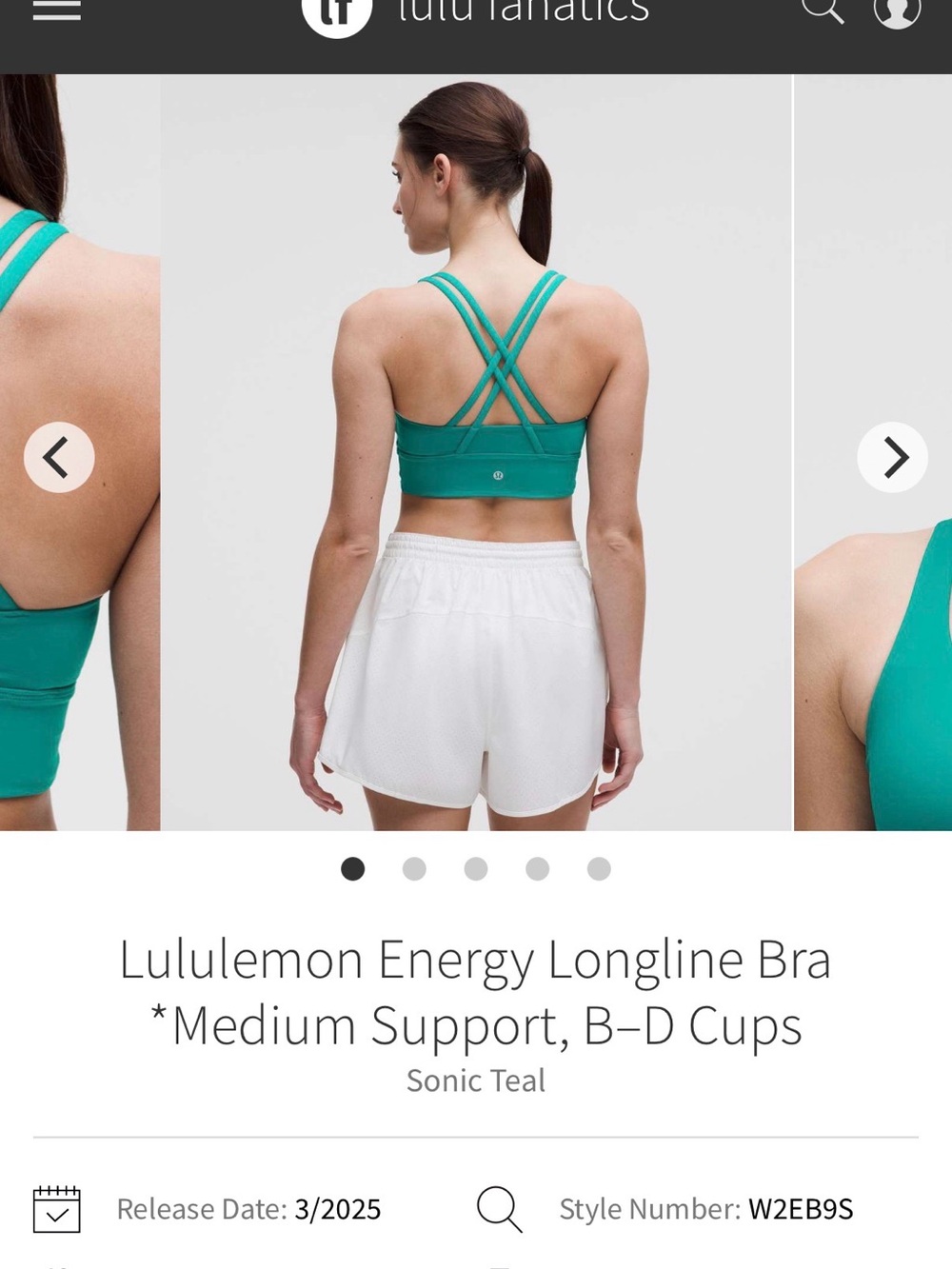lululemon athletica Sonic Teal Crisscross Longline Sports Bra